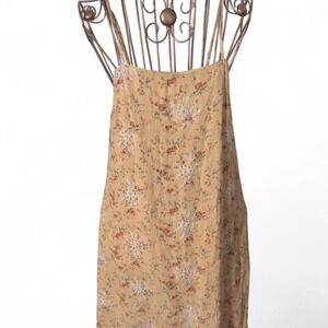 American Eagle Floral Mini Dress – Size Small – Yellow Sleeveless Tie Back